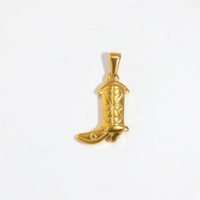 Olivia Trendy 18K PVD Gold Jesus Cross Plug Charm Acero inoxidable Hombres Mujeres Botas de bicicleta Colgante de moda para la fabricación de joyas