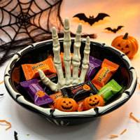 Bol à bonbons en forme de main de squelette d'Halloween, bol à friandises effrayant en plastique, design main de crâne pour décoration de table de fête, vente en gros