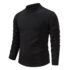 Suéter Holgado de Punto de Cuello Redondo de Color Sólido para <span class=keywords><strong>Hombre</strong></span>, Camiseta Base de Otoño e Invierno, Forrado de Felpa, Engrosado - Product Image 4