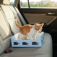Bac à litière pour chat pliable, recyclable, étanche, à usage unique, pour voyages en voiture, taille moyenne