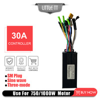 Contrôleur de moteur CC sans balais pour vélo, accessoires de scooter électrique modifié avec batterie au lithium 24V/36V/48V-30A à onde sinusoïdale
