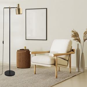 <b>Gold</b> floor lamp 1xe27, elegant and modern design, ideal for lighting spaces and <b>decorating</b> living <b>rooms</b> or bedrooms. - Product Image 2