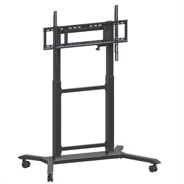 Hiseeview Cold Rolled Steel Height Adjustable 42"-86" Trolley Multi Mobile TV Cart for Interactive Flat Panel Smart Whiteboard