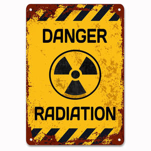 खतरे विकिरण रसोई लिविंग रूम दीवार सजावट ठंडा पाठ फोटो धातु टिन संकेत - Product Image 3