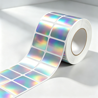 Étiquette holographique vierge Haoxuan OEM, autocollant en film laser arc-en-ciel, étiquette de sécurité en rouleau, autocollante, imprimable, pour emballage