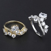 Belle pierre de haute qualité zircone cubique anneaux de mariage ovale diamant 18k or femmes s925 fournisseur de bijoux en argent sterling