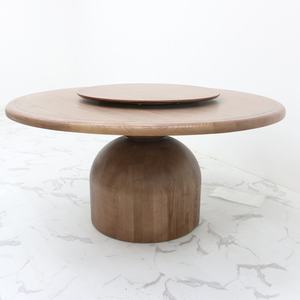 <span class=keywords><strong>Table</strong></span> à manger avec plateau en bois massif rotatif, finition noyer, fournie par l'usine - Product Image 5