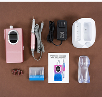 Perceuse à ongles électrique Pro 25W avec support de charge et poignée Moteur professionnel sans balais Conception ronde en plastique