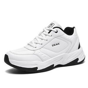 Sneakers Retrò Bianche con Piattaforma, Taglia US 13-14 EUR 47-48, in Pelle Sintetica con <span class=keywords><strong>Suola</strong></span> in Gomma, Ammortizzanti e di Supporto per Palestra - Product Image 1