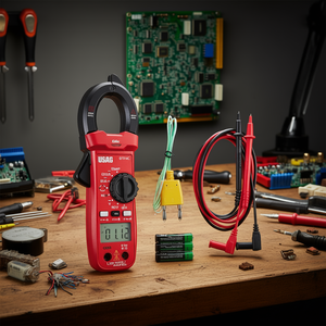 Multimètre à pince numérique Usag 076 Mc, testeur de tension et de courant AC/DC avec fils et piles - Product Image 3