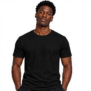 <b>Men's</b> Black Cotton T-Shirt Short Sleeve O-Neck Regular Fit Casual Wear - Product Image 1