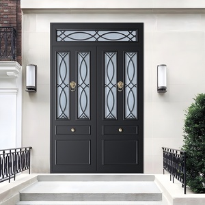<span class=keywords><strong>Porte</strong></span> <span class=keywords><strong>d</strong></span>'<span class=keywords><strong>entrée</strong></span> double moderne en alliage zinc-fer de sécurité européenne pour appartement et villa - Product Image 3