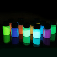 Poudre phosphorescente en titane pour nail art, pigment phosphorescent en résine époxy, 12 couleurs, 20g/pot