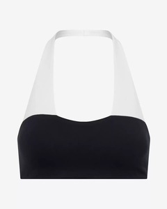 Conjunto de yoga para mujer europeo-americano: Top tubo con bloques de color <span class=keywords><strong>y</strong></span> almohadillas, pantalón deportivo de cintura alta, ajustado, hasta el tobillo, de secado rápido. - Product Image 6