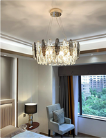 Lustre LED suspendu circulaire en cristal k9, design nordique moderne et élégant, éclairage d'intérieur, luminaire décoratif de plafond, montage en surface