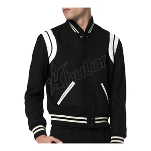 Veste de baseball de luxe pour homme, qualité supérieure, manches en laine, corps en laine, manches longues, style Letterman, hiver, OEM - Product Image 1