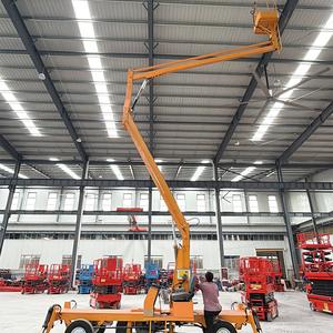 Platform angkat lengan lipat hidrolik, 10m 12m 14m angkat Boom dapat ditarik untuk penggunaan pemeliharaan pabrik dan luar ruangan - Product Image 2