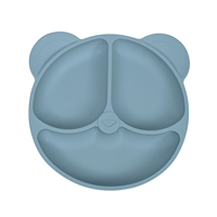 Assiette en silicone souple pour enfants, forme de panda mignonne, qualité alimentaire, logo personnalisé, assiette pour bébé, vaisselle pour tout-petits
