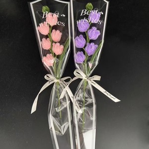 <span class=keywords><strong>Fiori</strong></span> Artificiali Campanula di Maggio Pronti all'Uso su Bastoncini Attorcigliati in Lana, <span class=keywords><strong>Fiori</strong></span> Artigianali all'Uncinetto per Bouquet, Decorazioni per Casa e Matrimoni - Product Image 2