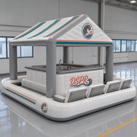 Île flottante gonflable personnalisée pour château aquatique, bar flottant, plateforme pour lac, piscine, complexe hôtelier, parc aquatique, location pour fêtes, utilisation extérieure