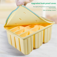 Moule à glace en silicone 12 cavités avec couvercle, facile et durable, inclut des bâtonnets en bois pour la glace