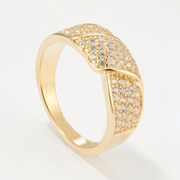Bague d'éternité Mylove personnalisée en laiton plaqué or 18 carats avec micro-pavé de zircon blanc CZ pour femme, alliance de luxe