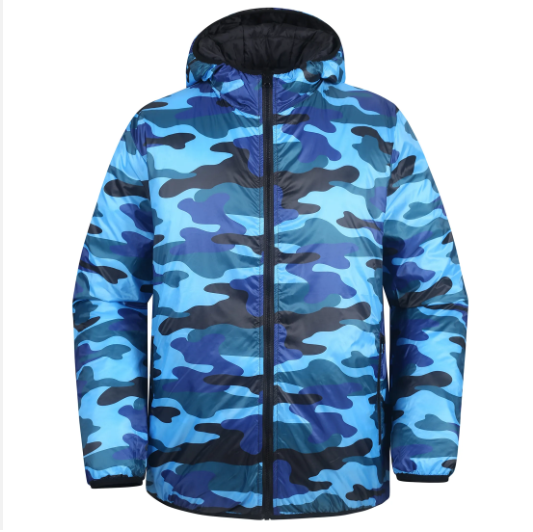 Men's Padded Coats Reversible With Hoodie Quilted Puffer Jackets Winter