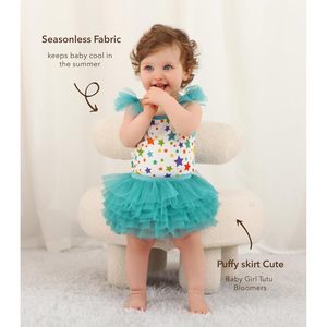 Falda pantalón elástica y transpirable de tul con volantes para bebé niña, cubrepañal, 3-24 meses - Product Image 6