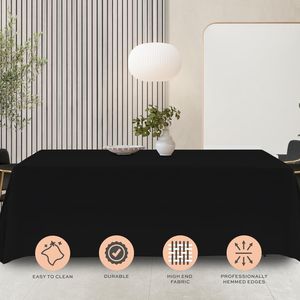 Mantel negro DB 200 Gsm de 90x132 pulgadas, rectangular, resistente a las arrugas, para hoteles - Product Image 5