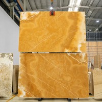 Losa de Piedra Ónix Amarillo Dorado Directo de Fábrica para Pared Decorativa Retroiluminada