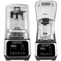 Mixeur Commercial Robuste 2L Super Silencieux avec Boîtier Insonorisé, Mixeur Numérique à Écran Tactile, Broyeur, Mixeur à Fruits