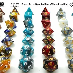 Jeu de dés Shut the Box, plateau hexagonal, dés en os de corne, dés polyédriques, jeu de dés en pierres précieuses, <span class=keywords><strong>RPG</strong></span> - Product Image 4