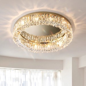 Gold <strong>Silver</strong> Luxury Bedroom Ceiling Light Modern Crystal Ring Chandelier Pendant <strong>Lamp</strong> for Living Room Dining Hotel Restaurant - Product Image 1