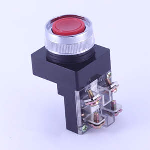 ELEWIND Terminal de tornillo de plástico de 25mm 1NO1NC Push-On Interruptor de botón momentáneo Color rojo (220/R) Voltaje máximo V Electrónico - Product Image 1