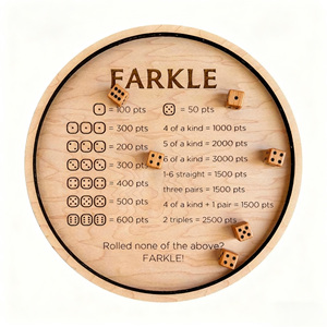 Op Maat Gemaakte Gravure Omvat Gedrukte Regels Klassieke Bordspellen Houten Dienblad Dobbelstenen Set Farkle Dobbelspel Voor Familiefeesten Reizen - Product Image 2