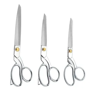Professional stainless steel tailor's scissors 8.5 inch tijeras silver sharp shear