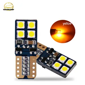 Yosovlamp sarı amber w5w ampuller T10 194 168 3030 8led t10 3030 8smd t10 5w5 canbus araba led oto ampulü led lambası t10 6v 12v