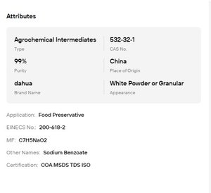 Benzoato de Sodio en Polvo de Grado Alimenticio en Stock, CAS 532-32-1, Envío Rápido - Product Image 6