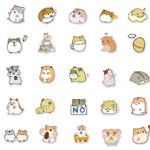 50Pcs Animal Mignon <span class=keywords><strong>Hamster</strong></span> Washi Autocollants pour Dessin Animé Réfrigérateur Cas Téléphone Vinyle Ordinateur Portable Étiquette Autocollant - Product Image 5