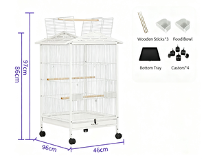 Cages à oiseaux en fer coulissant horizontal grandes cages à oiseaux pliables expédition facile pour perroquet <span class=keywords><strong>Cage</strong></span> confortable en fil d'acier inoxydable - Product Image 6