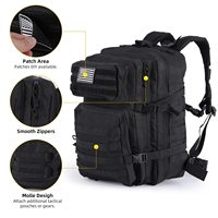 Mochila Táctica Nacional de 25-35L con Compartimentos Amplios, Material de Nailon Impermeable, Multifuncional para Senderismo, Caza y Actividades al Aire Libre