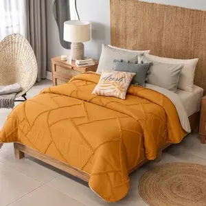 Ensemble de housse de couette Mustard Baru, taille Queen, matelassage géométrique, literie moderne pour la maison - Product Image 3