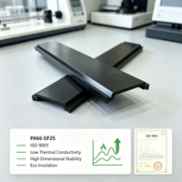 Plaque thermique en polyamide PA66GF25 à faible émissivité, approuvée par le code, matériaux d'isolation insonorisants écologiques pour l'énergie