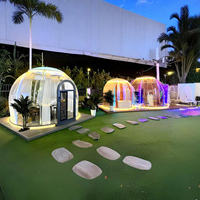 Dôme igloo transparent moderne, tente préfabriquée pour l'extérieur avec design géodésique pour hôtels et restaurants, tente bulle