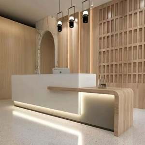 Bureau d'accueil moderne en marbre de l'entreprise, simple, peint, pour les hôtels - Product Image 1