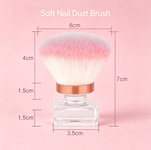 Brosse de nettoyage pour ongles en cristal et diamant, outil de nettoyage de maquillage, brosse à poussière pour ongles en nylon en forme de champignon ou de fleur, vente en gros - Product Image 2