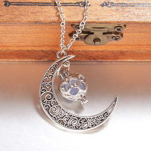 Magico cuore di luna bagliore nella collana scura Vintage Steampunk vuoto amore luminoso incandescente collane bagliore gioielli - Product Image 5