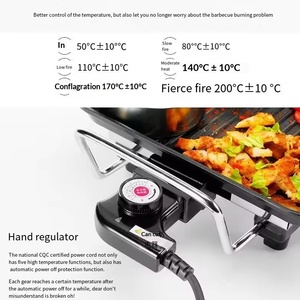 110V 220V <b>Gauge</b> Household Multifunctional 1350W Electric Oven Mechanical Control Smokeless Non-stick Baking Tray Barbecue - Product Image 4