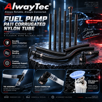 Tube ondulé pour réservoir de carburant, disponible en plusieurs tailles de 3 mm à 19 mm, avec conception égalisée ou réduite, pour systèmes de pompes à carburant