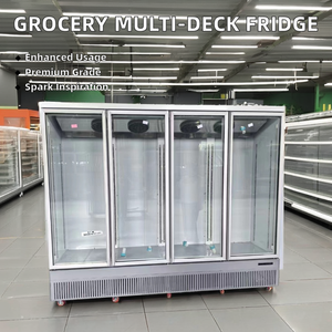 Vitrine multi-étages à température unique Réfrigérateur Fruits Légumes Lumière LED Épicerie Réfrigérateur Verre Refroidisseur Affichage - Product Image 2